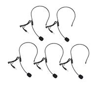 INOOMP 5pcs Wired Headset Microphone with Threaded Screw Base, Flexible Ear Microphone for Voice Amplifier, Teacher Speech, and Live Talks Use