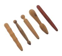 INOOMP 5pcs Wooden Acupressure Massage Sticks, Lightweight Manual Shiatsu Massage Tool for Full Body Meridian Therapy, Foot and Neck Reflexology Bar, for Home and Travel Use
