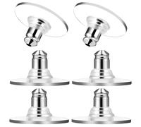 INOOMP 6 Pcs Silicone Earring Backs Replacements Locking Earring Backs Silver Metal Multi-Purpose Stylish Simple Design Prevent Slipping Off Unique Shape Studying Traveling