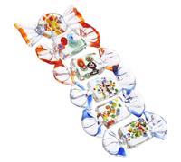 INOOMP 6-Piece Colorful Glass Candy Ornaments Japanese Creative Home Decor Mixed Colors Sweet Decorations for Childhood Memories