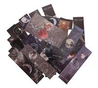 INOOMP 60pcs Paper Bookmarks Space Theme with Planet and Moon Design, Beautiful DIY Book Page Flags for Students, Book Markers for Reading and School Use