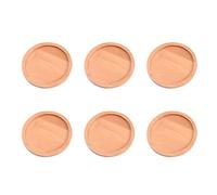 INOOMP 6pcs Bamboo Succulent Flower Pot Trays with Ceramic Coaster, Practical and Easy to Use Plant Pot Saucers and Square Shapes for Indoor Gardening