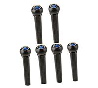 INOOMP 6Pcs Black Plastic Guitar Bridge Pins with Blue Abalone Dot String Pegs Replacement Accessories for Acoustic Guitar Reliable Tuning Parts for Musicians