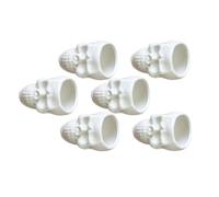 INOOMP 6pcs Ceramic Skull Shaped Succulent Pot for Halloween Season White