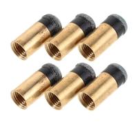 INOOMP 6pcs Cue Tips for Billiard Table Copper and Imitation Leather Pool Cue Replacement Tips 10mm Slip on Heads Stable Contact for Club Training and Competitive Events