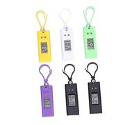 INOOMP 6pcs Digital Watch Keychain Set for Students and Boys and Girls - Mini Portable Electronic Pocket Watches Clip - Small Hanging Timepiece for Exams and Daily Use, Assorted Colors Random Color