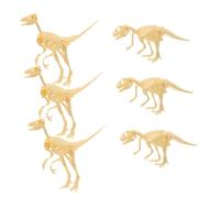 INOOMP 6pcs Dinosaur Skeleton Fossil Building Toys Diy Dinosaur Models for Boy Girl Educational Archaeology Playset Safe Plastic Fun