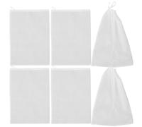 INOOMP 6pcs Drawstring Shoe Bags for Ladies Fashion Knee-high Boots and Riding Boots Foldable Non-Woven Fabric for Travel and Home Storage White Dustproof Organisers