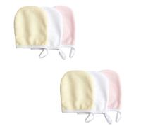 INOOMP 6pcs Exfoliating Pad for Makeup Removal and Facial Cleansing, Microfiber Material with Superfine Fiber for Daily Cleansing and Trip Use, Soft and Reusable Face Cleaning Gloves