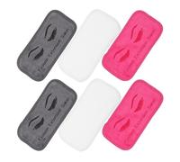 INOOMP 6pcs Eyelash Extension Forehead Pads Set - Soft False Lashes Cushion Pads in Deep Pink, White, and Grey - Professional Lash Grafting Accessories for Salon Use