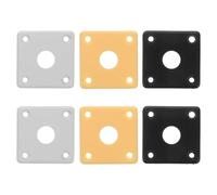 INOOMP 6Pcs Guitar Output Jack Plate: 1.3x1.1" Plastic Jack Socket Covers - Flat Bottom Jackplate Parts for Electric Guitar Bass, for Live Shows Practice Room