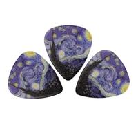 INOOMP 6pcs Guitar Picks Set for Electric and Acoustic Guitar, Thick Sturdy Plastic, Mixed Sizes for Bass and Ukulele, Suitable for Rock and Beginner Players