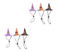 INOOMP 6pcs Halloween Decorative Pet Hat Cat Dog Accessories Web and Pumpkin Designs for Costume Parties for Celebrating Halloween Your Pets