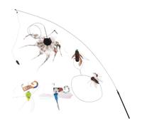 INOOMP 6pcs Interactive Cat Teaser Wand Replacement Heads with Realistic Bug Patterns Including Fly, Spider, Mosquito, Dragonfly for Indoor Cats Kitten Training