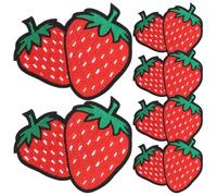 INOOMP 6pcs Iron on Patches Sew on Patches Red Strawberry Pattern with Versatile Usage Easy Sewing Application for Shirts Jackets Festive Occasions Creative DIY Craft Projects