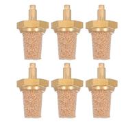 INOOMP 6Pcs M5 Copper Muffler Silencer Universal Copper Filter for Fog Machines Noise Reduction Compatible with Air Compressor and Oil Tube for Different Stage Setups