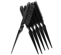 INOOMP 6pcs Professional Hairdressing Teasing Tail Comb Set for Styling Fine Tooth Detangling Comb for Natural Hair Black Salon Hair Styling Brushes for Updos