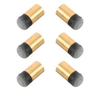 INOOMP 6pcs Replacement Cue Tips for Snooker Table Copper Screw Slip on Billiard Cue Slip on Tips with Imitation Leather High Precision No Tool Needed for Club Training and Competitive