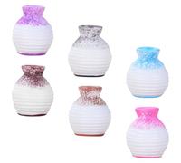 INOOMP 6pcs Resin Mini Containers for Dollhouse Accessories with Compact Design and Smooth Finish, for Small Fake Plants and Tiny Flower Pots on Windowsills or Dollhouse Decoration