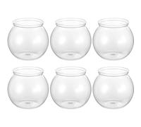 INOOMP 6pcs round Fish Tank Small Plastic Fish Bowls Lightweight Tank for Home Decorative Vase Plant Storage Pot Bowl