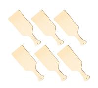 INOOMP 6pcs Small Wood Cutting Board Wooden Paddles Wood Cutouts for Crafts Beige Mini Size with A Handle Design Versatile Design Blank Surface Easy to Carry for Bedroom and Store