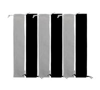 INOOMP 6pcs Soprano Recorder Storage Bags Set, Flute Pouch with Drawstring Closure, Velvet Fabric Flute Storage Pouch 6cm X 37cm, Black and Grey, Suitable for Wind Instrument Carrying