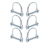 INOOMP 6pcs Square Spring Wire Lock Pins with Chain 6x60mm Trailer Coupler Safety Mounting Locking Pins for Rv Trailers Farm Tractors Lawn Garden Towing