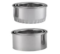 INOOMP 6pcs Stainless Steel Dumpling Mold Set 6 Round Dumpling Cutters Sharp Cutters Labor-Saving Design Wonton Wrappers in Cooking