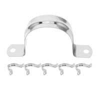 INOOMP 6pcs Stainless Steel Pipe Strap Clamp - Conduit Strap Tension Clips - 2 Inch Front Brake Line Clips - Automotive Fuel Line Clamp for Cars Motorcycles & Trailers
