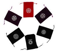 INOOMP 6pcs Tarot Card Drawstring Bags Set, Lint-resistant Small Fabric Pouches for Jewelry and Tarot Storage, Multipurpose Organizer Bags for Cards and Accessories