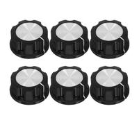 INOOMP 6pcs Universal Black Abs Control Knobs for Oven and Burner with User-friendly Design and Broad Compatibility, Suitable for Kitchen Appliances Including Air Fryers and Electric