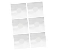 INOOMP 6pcs Vinyl Record Protection Bags White Kraft Paper Inner Sleeves with Double PE Film Anti-Static Dustproof Storage Covers for Standard Records