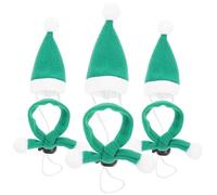 INOOMP 6pcs Xmas Dog Santa Hat and Scarf Adorable Pet Costume for Holiday Parties Festive Dog Decor Comfortable and Safe Materials for Celebrating Christmas