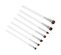 INOOMP 7pcs Eyeshadow Brush Set Eye Makeup Tools Wood Aluminum Horsehair Material Suitable for Eyes and Lips Small and Lightweight Design for Pro and Beginners