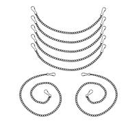 INOOMP 7Pcs Hanging Chain Set with Hooks for Picture and Stained Glass Window Hanging, Black Iron Chains 25Cm 50Cm, for Indoor and Outdoor Decoration