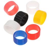 INOOMP 7Pcs Silicone Tennis Racket Overgrip Bands Multi-color Badminton Grip Protector Anti-slip Sweat Absorbent Rings for Racket Handle Stabilizing and Convenient Use
