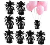 INOOMP 8 Pcs Heavy Balloon Holder Weights Black Foil Balloon Weight Blocks for Stable Hanging Party Wedding Holiday Decorations