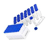INOOMP 81pcs Disposable Plastic Centrifuge Test Tubes Set with Screw Caps 15ml Pointed Bottom 50ml Standing Tubes with Rack Laboratory Science Experiment with Lid for Sample Storage