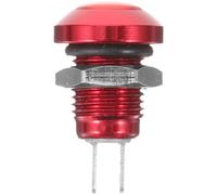 INOOMP 8mm round Metal Push Button Switch Self-reset Momentary Car Engine Starter Button Universal Automotive Replacement with Red Oxidized Finish for Industrial Controls