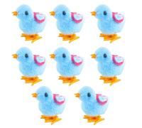 INOOMP 8pcs Cat Toys Clockwork Spring Plush Chick Teasing Toys for Play, Made of Plastic and Plush to Attract Cats Interest and Encourage Hunting Instinct Random Color