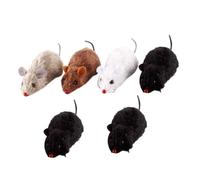 INOOMP 8pcs Clockwork Plush Mouse Cat Wind Up Rat for Cats Interactive Lifelike Pet Plastic Plush Material Random Color Random Color