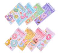 INOOMP 8pcs Donut Spiral Notebook Pocket Wirebound Memo Book for Students