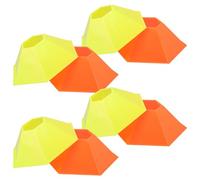 INOOMP 8pcs Hexagonal Soccer Training Marker Cones for Speed and Agility Drills, Multi-color Orange and Fluorescent Green Football Agility Disc Cones for Youth Field and Boundary Marking