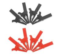 INOOMP 8pcs Insulated Pure Copper Car Battery Crocodile Clips with Spring Clamps in Two Colors, Compatible with 4mm Banana Plugs, Auto Battery Clamp Set for Automotive and Electrical