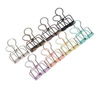 INOOMP 8pcs Metal Wire Binder Clips Multi-Functional Paper Clips Hollow Design for Office and Storage, Flexible and Fashionable Organizers for Files and Photos Random Color