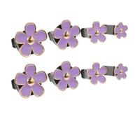 INOOMP 8pcs Purple Daisy Car Air Freshener Clips Alloy 5-petal Flower Vent Decorations Auto Interior Accessories for Women Car Air Vent Clips