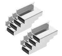 INOOMP 8pcs Sliding Shower Door Pull Handle for 4-6mm Glass Doors, Cold-Rolled Steel No-Drill Installation Replacement Handle, Suitable for Acrylic Display Cases in Jewelry Stores