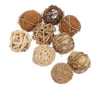 INOOMP 9pcs Natural Rattan Decorative Balls Rustic Wicker Spheres for Vase Bowl Filler Home Decor Party Wedding Table Centerpiece Enhancer