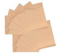 INOOMP A4 Kraft Paper Document Organizer Envelope with String Tie Closure Kraft Paper File Holder for Office and School Filing Document Pouch 10Pcs Set