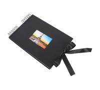 INOOMP A4 Scrapbook Photo Album with Ribbon Coil, 40 Sheets Kraft Paper Inner Pages, Strong Binding and Designable Inner Pages, for Christmas Day and Wedding Memories